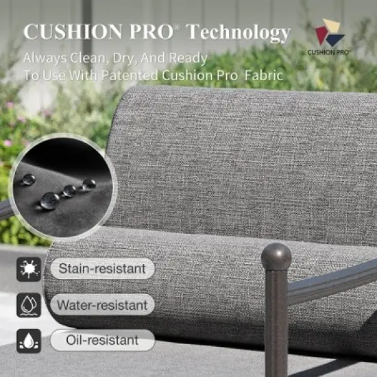 Captiva Designs Outdoor Patio Oversized Premium Conversation Sofa Set with Extra Thick Cushion and Coffee Table image {6}