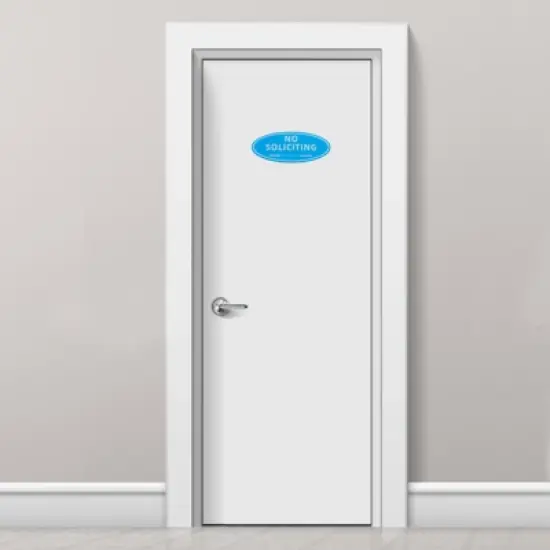 Unique Bargains Acrylic Self-Adhesive Home Business No Soliciting Sign 2 Pcs image {3}