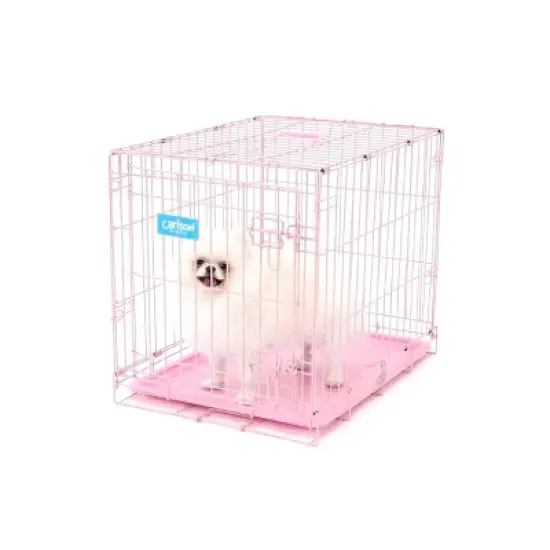 Carlson Single Door Wire Dog Crate - Pink S image {3}
