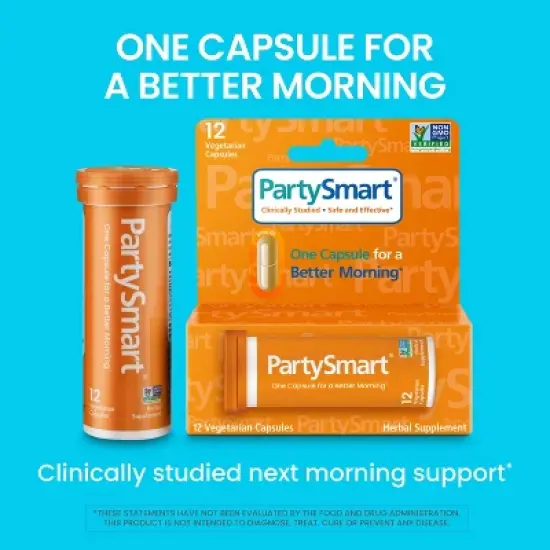 Himalaya PartySmart, One Capsule for a Better Morning, Plant-Based, Liver Support, 12 Capsules image {2}