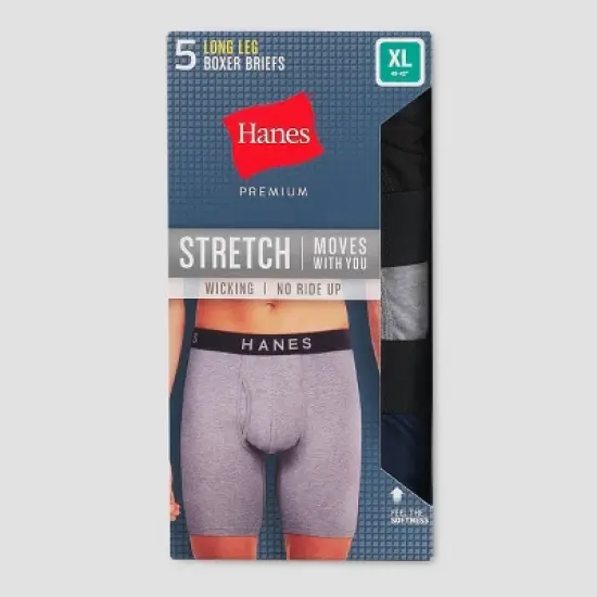 Hanes Premium Men's Stretch Long Leg Boxer Briefs 5pk - Assorted Colors image {1}