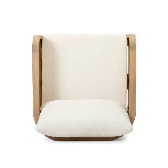 Christopher Knight Home Linksy 2pc Modern Patio Acacia Club Chair Set Water Repellent Cushion image {5}