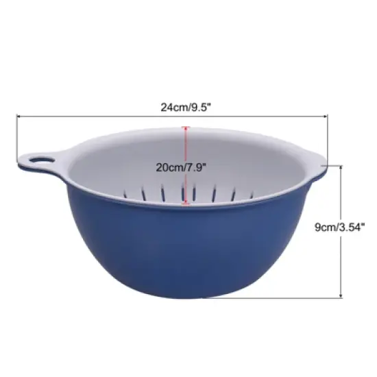 Unique Bargains Kitchen Strainer Colander Bowl Set Small Drain Basket Suitable for Fruits Vegetables image {1}