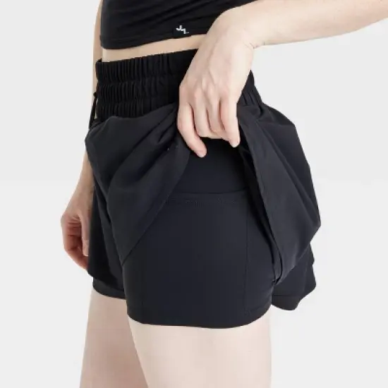 Women's Double Layer Woven Mid-Rise Shorts 2.5" - JoyLab&trade; image {3}