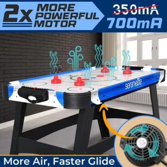 SereneLife Air Hockey Game Table w/ Strong 12V Motor, LED Scoreboard image {2}