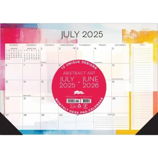 Willow Creek Press Abstract Art Academic July 2025 - June 2026 17"x12" Small Monthly Deskpad Calendar image {2}