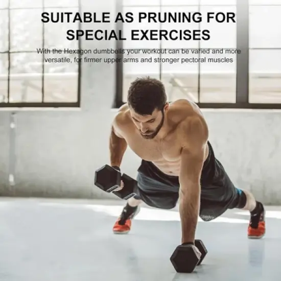 NAYSAYE Dumbbell Set of 2 15LBS Octagonal with Chrome Plated Contour Knurled Handle High End RPE Material for Home Gym, Silver, 12"*5"*5" image {4}