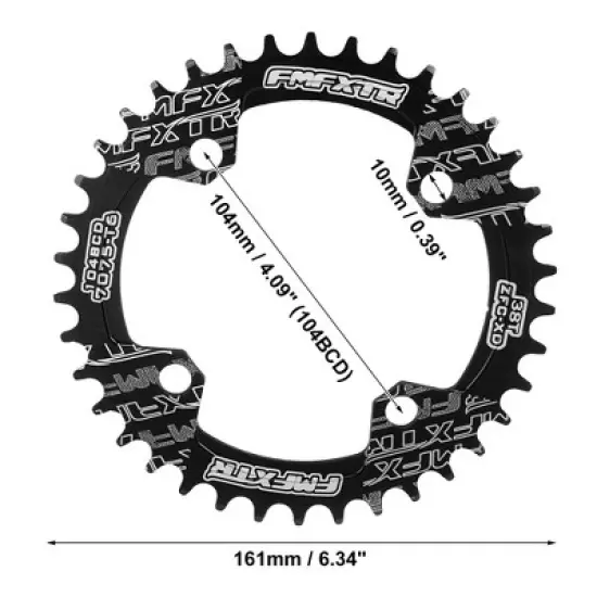 Unique Bargains 4 Holes Aluminum Alloy Bike Crankset Tooth Plate 4.09" image {2}