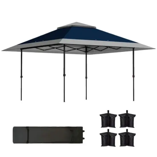 Outsunny 13' x 13' Pop Up Canopy Tent, UV50+ Instant Tents for Parties, Height Adjustable, with Wheeled Carry Bag and 4 Sand Bags image {7}