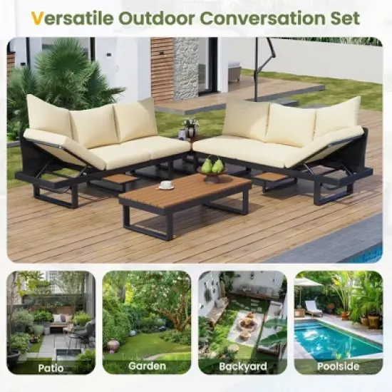 YOOCOZZ  Outdoor Sectional Sofa Set with Reclining Seats image {2}