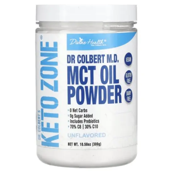 Divine Health Dr. Colbert's Keto Zone, MCT Oil Powder, Unflavored, 10.58 oz (300 g) image {4}