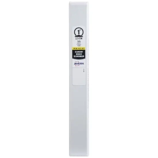 Avery 1" Round Ring Binder 175 Sheet Capacity Economy View Binder - White: Professional 3 Ring, Hard Cover, 1in image {4}