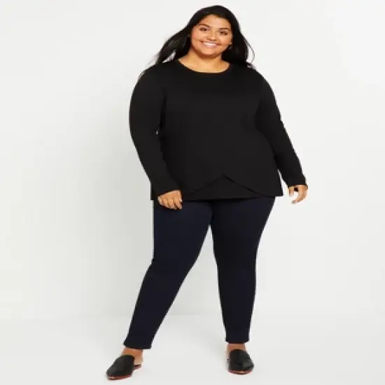 Plus Size Long Sleeve Nursing Tee | Motherhood Maternity image {1}