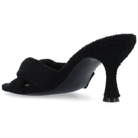 Journee Collection Womens Mannon Soft Terry Cloth Slip On Open Toe Pumps image {6}