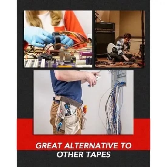 Tape Plus Gaffer Tape - 2 Inch x 40 Yards (120 Feet) Black Tape - Used for Gaff Tape, Duct Tape, Electrical Tape & More image {4}