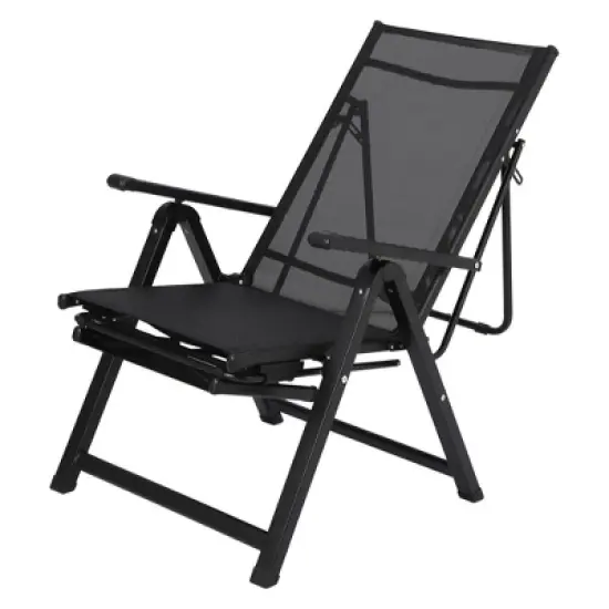 Outdoor Folding Patio Chairs with Armrests, Retractable Footrest, Weather Resistant, Durable Lounge Chair, Comfortable Outdoor Chair image {8}