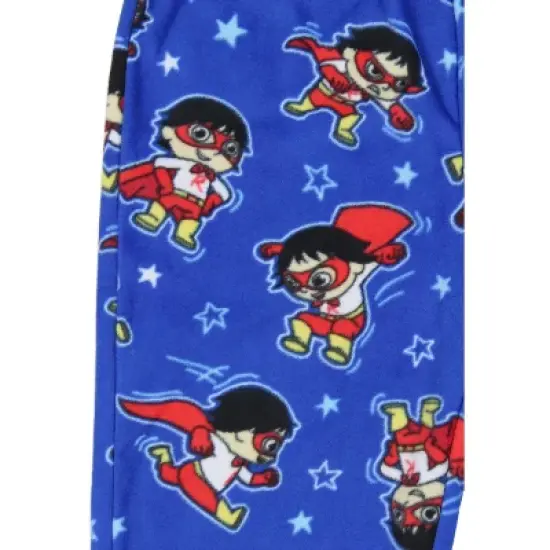 Ryan's World Boys' Super Hero Long Sleeve Shirt Plush Pants Pajama Set image {5}
