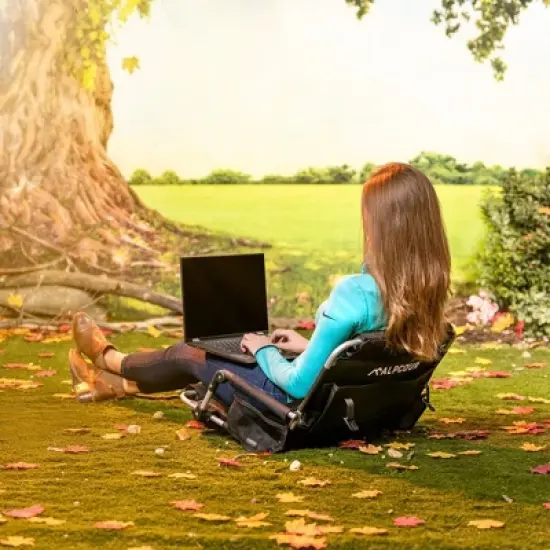 Alpcour Stadium Seat - Foldable, Padded Bleacher Chair with Backrest, Armrest, Pockets, & Cup Holder image {7}