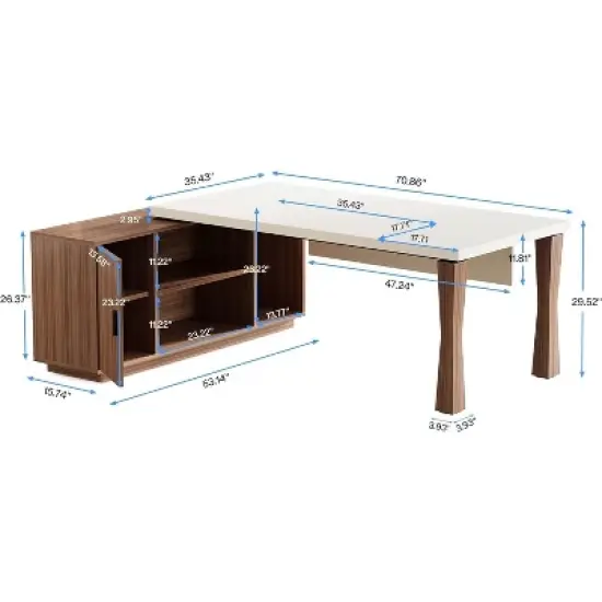 Tribesigns L-Shaped Computer Desk with Cabinet image {6}
