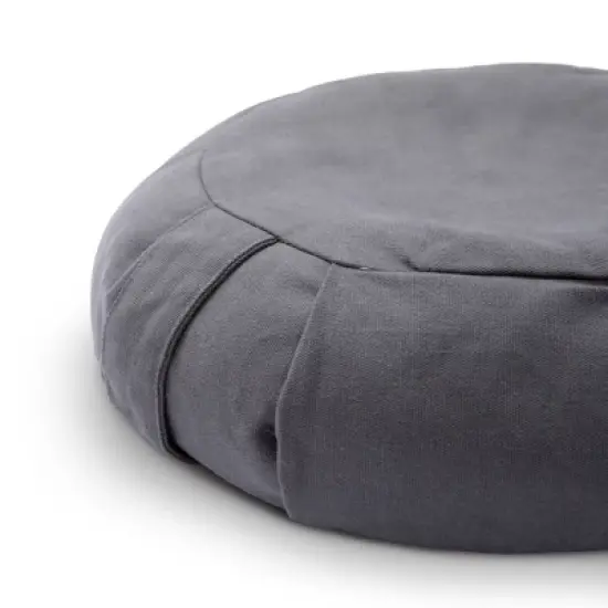 Cheer Collection Premium 16&rdquo; Buckwheat  Round Yoga and Meditation Floor Cushion with Removable Cover (Gray) image {5}