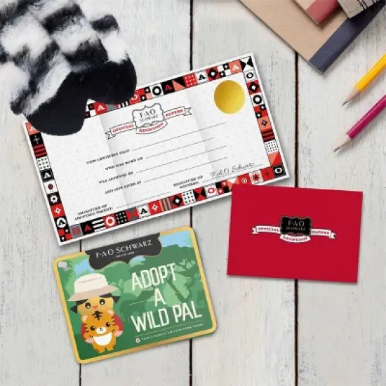 FAO Schwarz 15" Adopt A Wild Pal Zebra Toy Plush image {2}