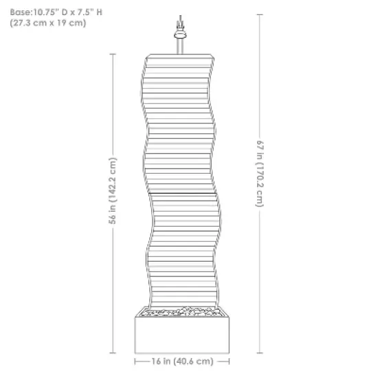 Sunnydaze 56" H Curved Ridge Slate Indoor Waterfall Fountain with Spotlight image {1}