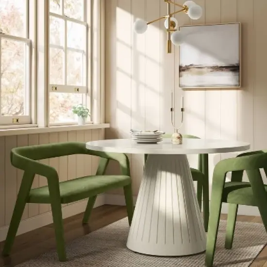 Lana Curved Back Upholstered Dining Bench Olive Green Velvet - Threshold&trade; image {1}