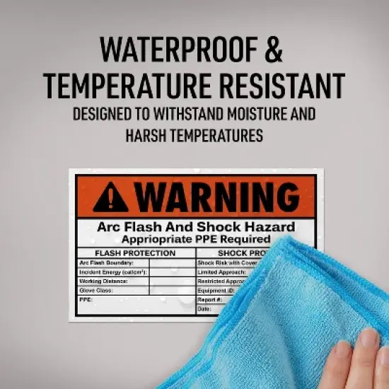Avery Arc Flash/Shock Warning Labels, Waterproof, UV Resistant, Preprinted, Handwrite-Only, 4.75" x 7.75", 20 Warning Decal Labels image {5}