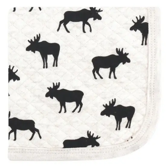 Hudson Baby Infant Boy Quilted Cotton Washcloths, Moose, One Size image {1}