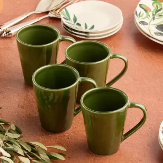 Certified International (Set of 4) 18oz Mugs Verde image {3}