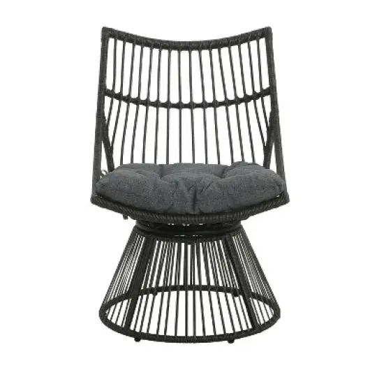 Christopher Knight Home Caryl Outdoor Wicker Chair and Side Table Set with Cushion image {6}