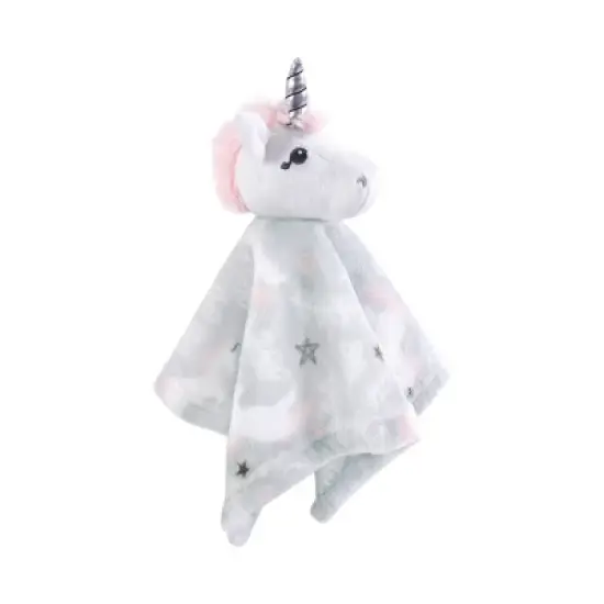 Hudson Baby Infant Girl Flannel Plush Sleep and Play and Security Toy, Whimsical Unicorn image {3}