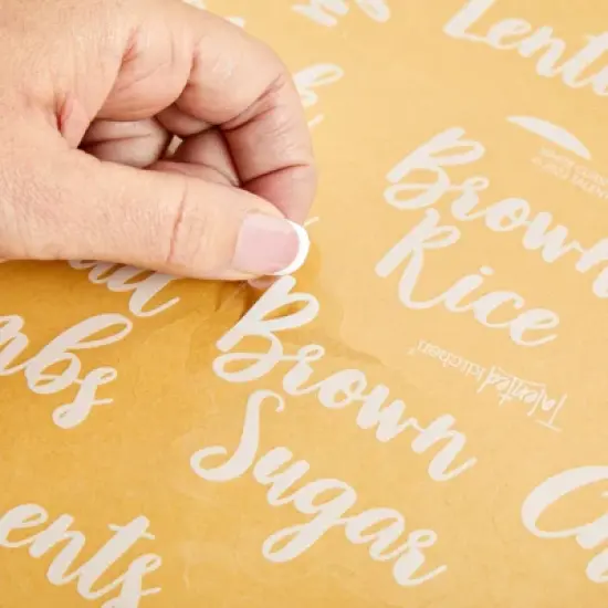 Talented Kitchen 135 Pack White Cursive Pantry Labels, Kitchen Food Storage Label Stickers for Containers, Jars and Canisters image {2}