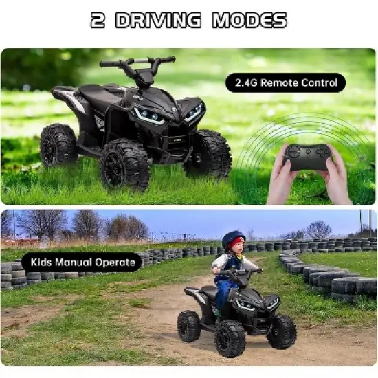 Acekool 12V Electric Four-Wheeler for Kids, Adjustable Speed, Parental Remote, Music Player image {4}