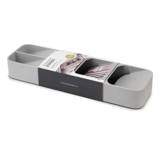 Joseph Joseph DrawerStore Compact Cutlery Organizer- Gray: In-Drawer Flatware Storage with Multiple Compartments image {5}