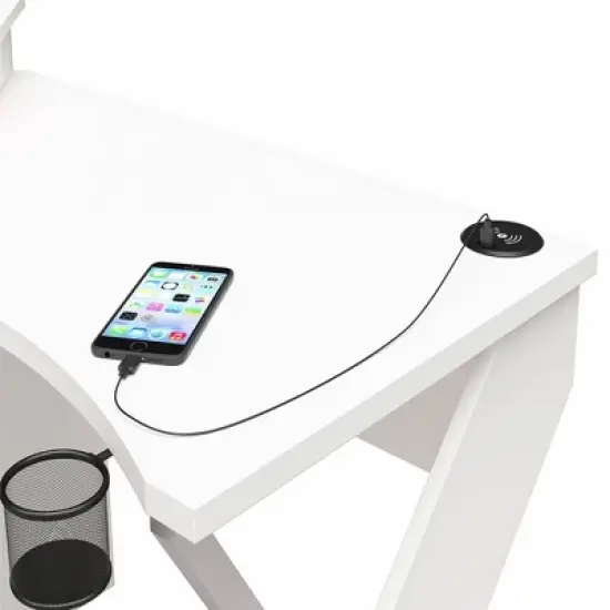 Xtreme Gaming Corner Desk with Riser & Led Light Kit White - NTENSE image {10}