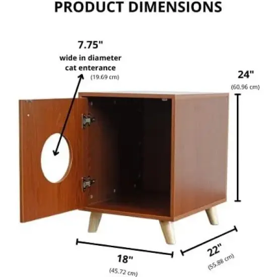 Midlee Hidden Cat Litter Box Furniture Cabinet image {1}