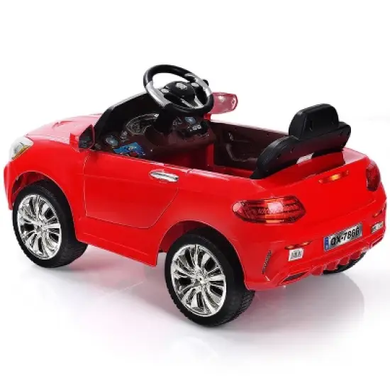 Costway 6V Kids Ride On Car RC Remote Control Battery Powered w/ LED Lights MP3 Red image {4}