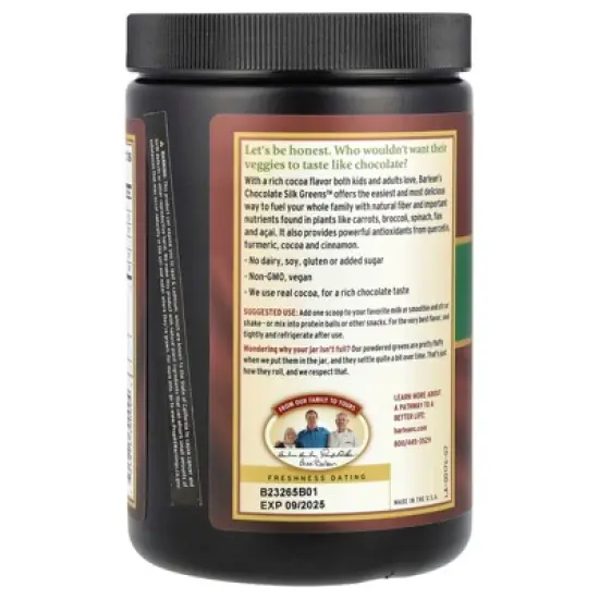 Barlean's Greens&trade;, Chocolate Silk, 9.52 oz (270 g) image {2}