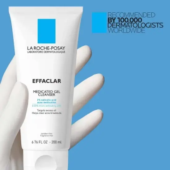 La Roche Posay Effaclar Acne Face Cleanser Medicated Gel Face Cleanser with Salicylic Acid for Acne Prone Skin image {9}