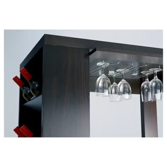 Annemarie Modern Bar Table with Side Wine Storage Cappuccino - HOMES: Inside + Out image {2}