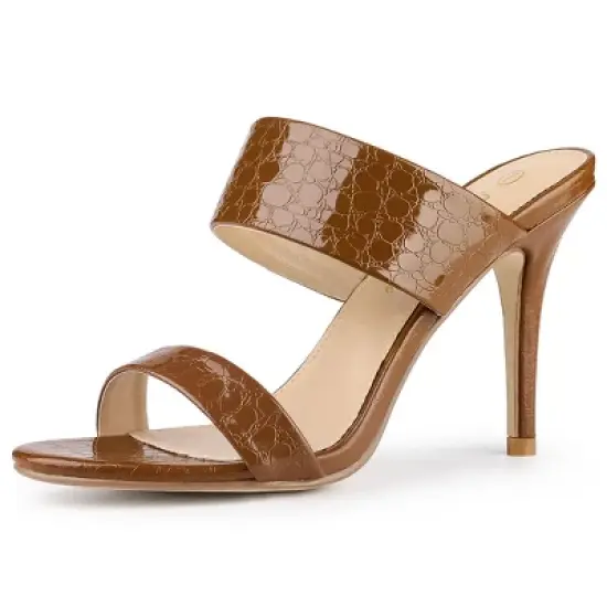 Allegra K Women's Open Toe Stiletto Heel Slide Sandals image {9}
