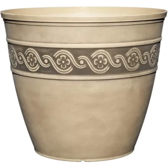 Classic Home and Garden Indoor/Outdoor Round Corinthian Resin Flower Pot Planter image {4}