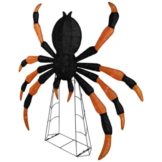Northlight Lighted Spider Halloween Decoration - 4.5' - Black and Orange - Purple LED Lights image {4}