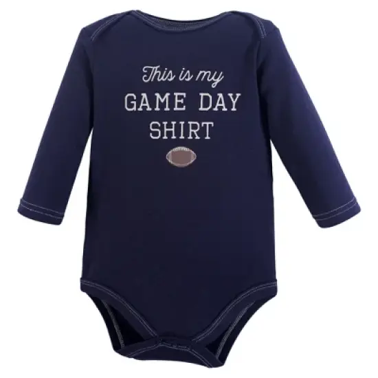Hudson Baby Infant Boy Cotton Long-Sleeve Bodysuits, Football image {4}