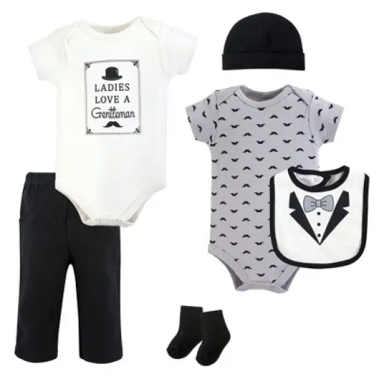 Hudson Baby Infant Boy Cotton Layette Set, Ladies Love image {1}
