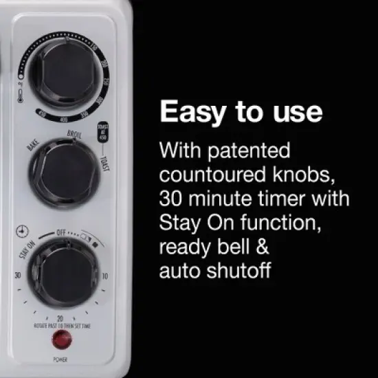 Proctor Silex 6sl Toaster Oven 31124: Countertop Small Oven, 1500W, Silver, Includes Broiler & Baking Pan, Freestanding image {7}