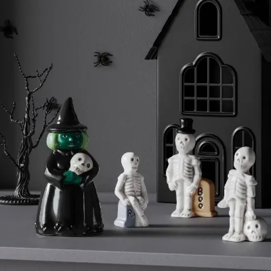 3pc Skeletons Mini Mantle Ceramic Decorative Accent Set - Hyde and EEK! Boutique&trade; image {1}