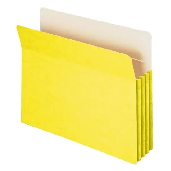 Smead File Pocket, Straight-Cut Tab, 3-1/2" Expansion, Letter Size, Yellow, 25 per Box (73233) image {6}