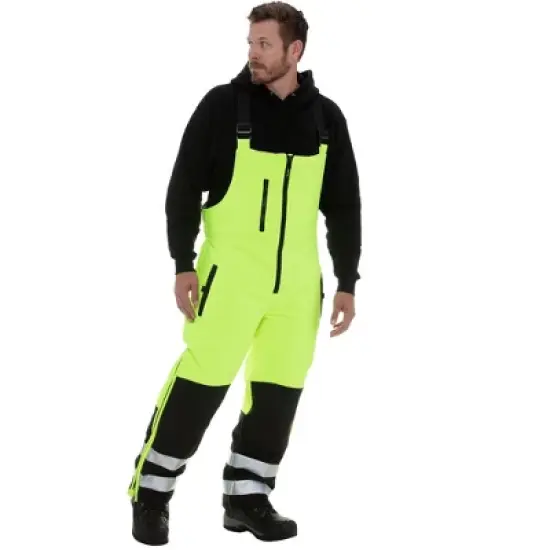 RefrigiWear Mens High Visibility Reflective Insulated Softshell High Bib Overall image {1}